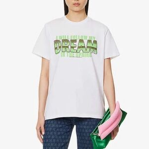 NWT Ganni Dream Graphic-Print Relaxed-Fit Organic Cotton-Jersey T-Shirt